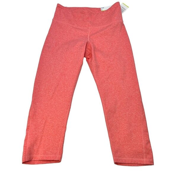Old Navy Active Cropped Coral Heathered Leggings Women’s Size Large New - Picture 1 of 9